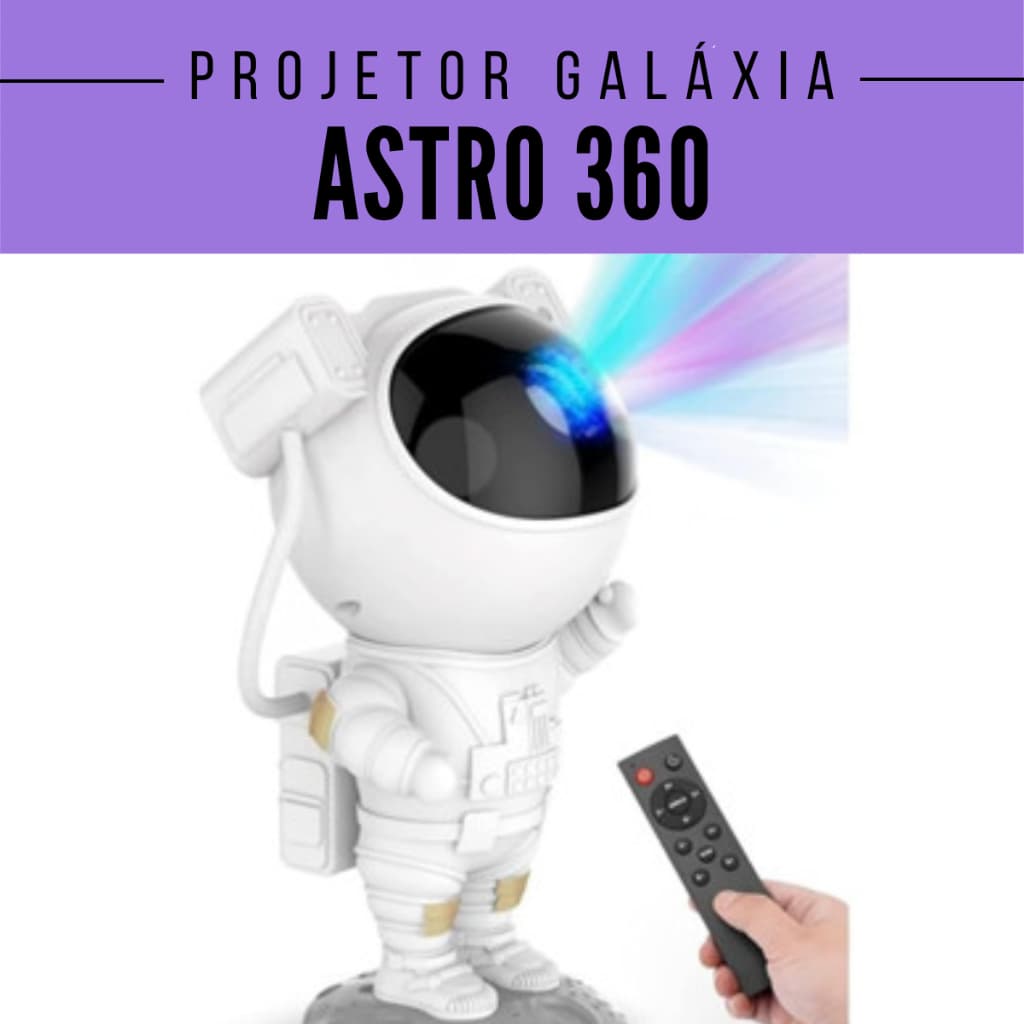 Projetor Luz Astronauta Galaxy 360° – Atmosfera Incrível no Seu Quarto