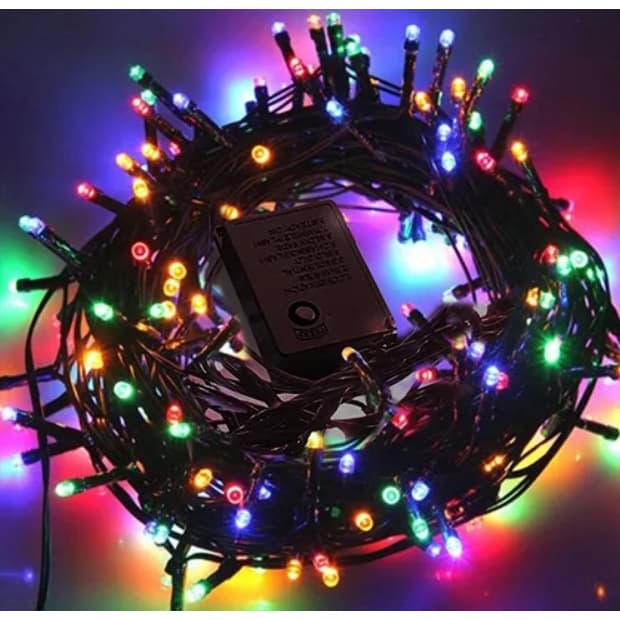 Pisca Pisca 100 Leds;Fio Verde; 8 Funções 10M RGB 110V M/F
