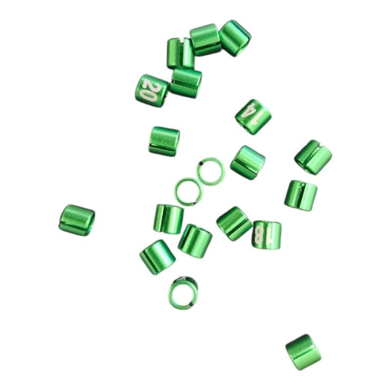 20 anilhas alumínio abertas 3.0mm numeradas 01 - 20 - Canário
