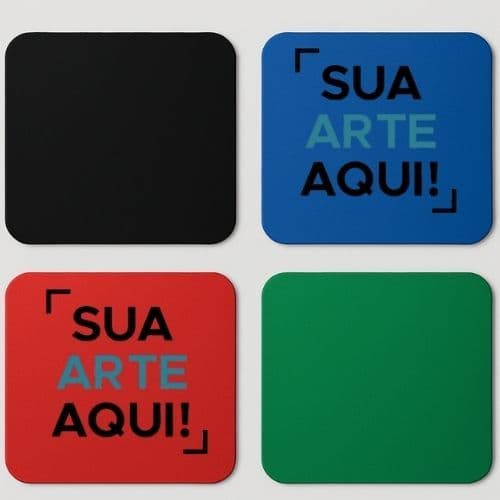 Kit 04 Mouse Pad 17x22 Personalizado com Sua Arte, Logotipo Diversas Cores