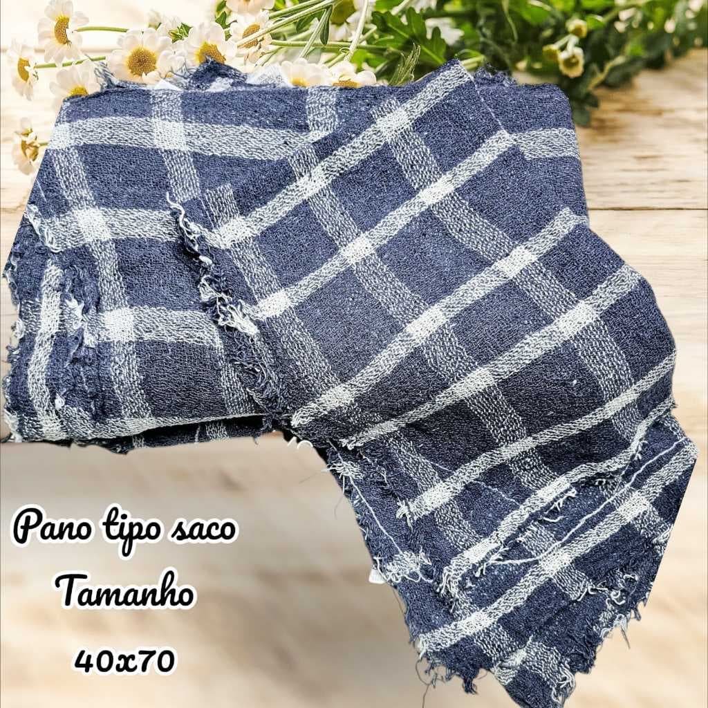 Pano de chão  Xadrez Kit com 10 unidades Saco Duplo Grande Alvejado