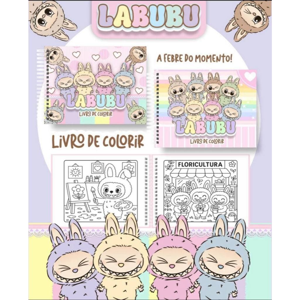LIVRO COLORIR LA BUBU LA FUFU MONSTRINHOS FOFOS