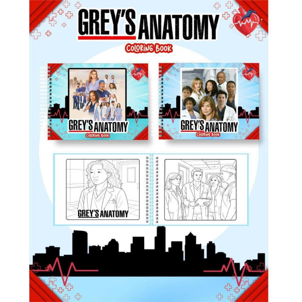 LIVRO COLORIR GREYS ANATOMI SERIE