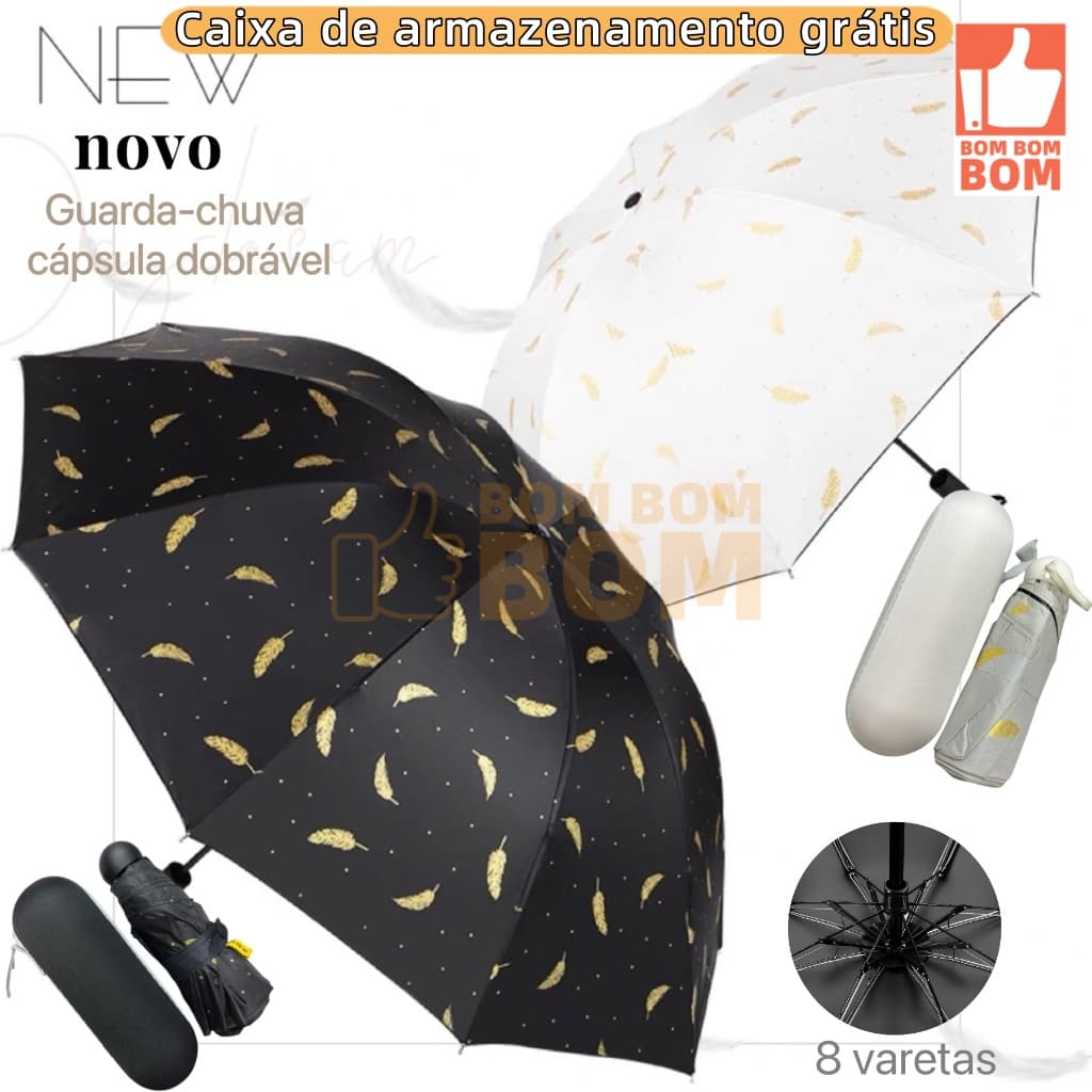 UV Guarda-sol Mini Portátil Guarda-sol Com Caixa De Armazenamento Preto Isolamento Com Cola Preta UV