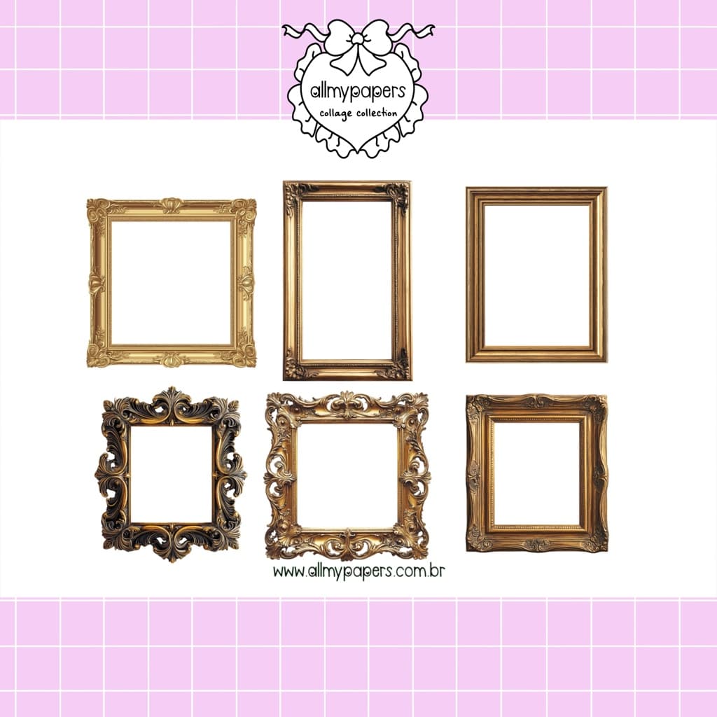 Adesivos para Planner Bujo Journal Scrapbook Kindle - All My Papers Molduras Moldura Rococó