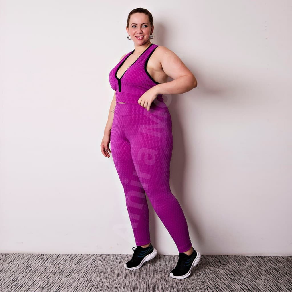 Conjunto CALÇA + TOP Legging Bolha PLUS SIZE disfarça celulite