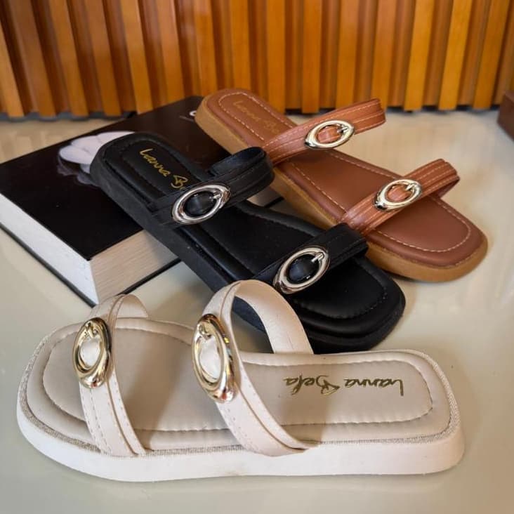 Sandália Rasteirinha Feminina Papete Delicada Papete Confortável Birken Sandalia Feminina com Fivela REF 251