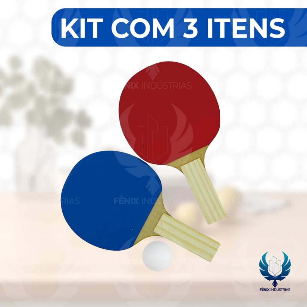 Kit Ping Pong com 2 Raquetes