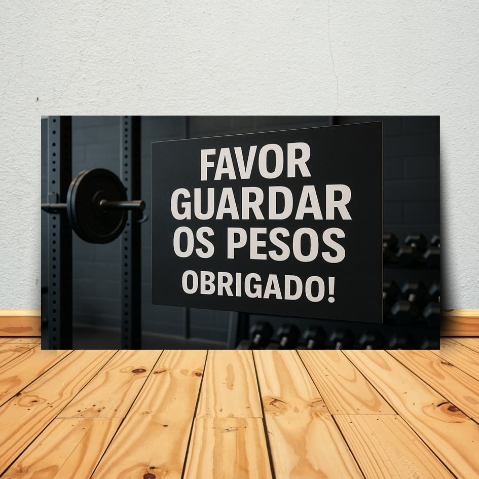 Quadro Decorativo Academia "Guarde os Pesos" Aviso Consciência MDF 3mm 4k