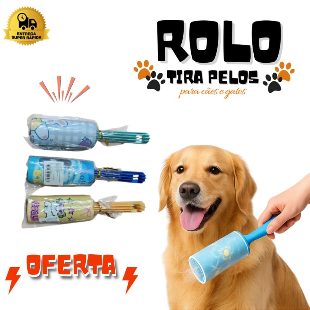 Rolinho Tira Pelos | Remove Pelos de Sofá | Remove Pelos de Cães e Gatos | Remove Pelos de Roupas