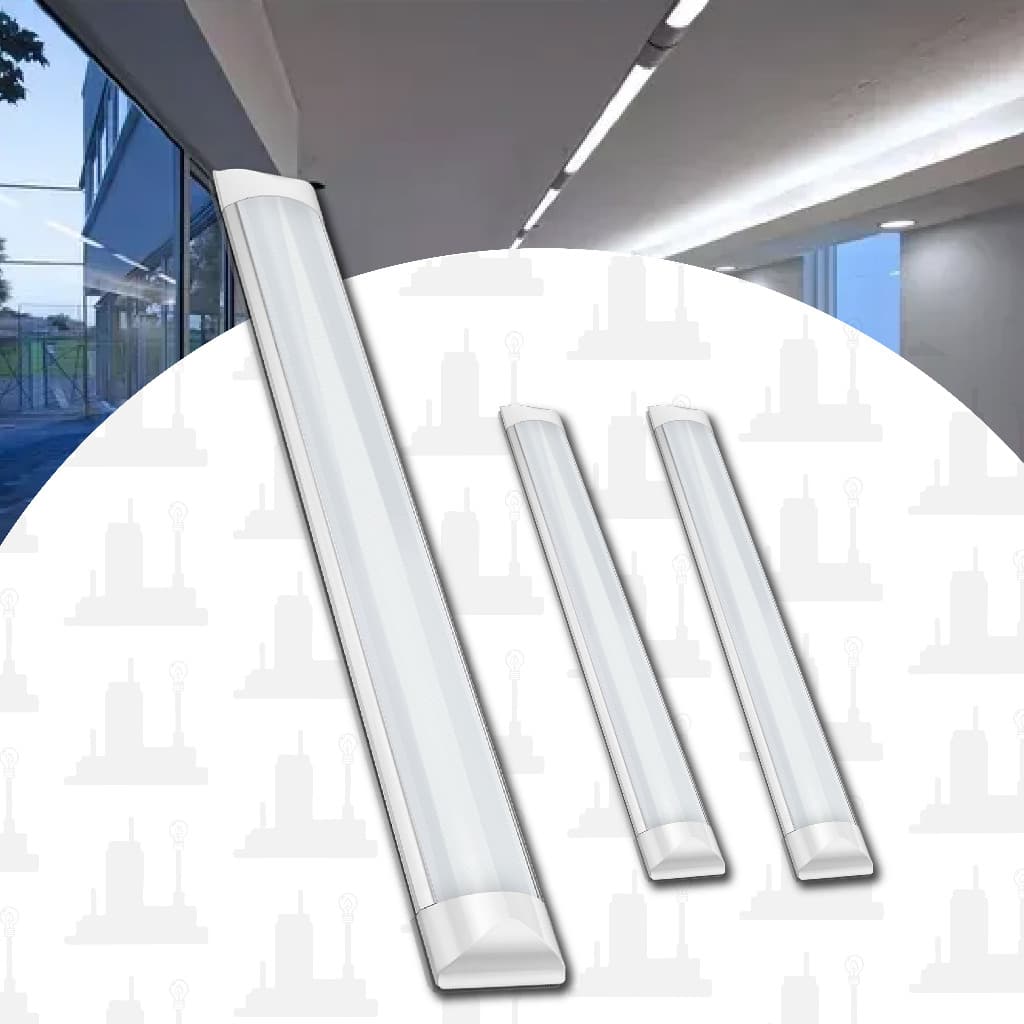 Kit 3 Luminária Linear Led 18w 60cm Branco/ Amarelo/ Neutro Slim Sobrepor LED FACTORY
