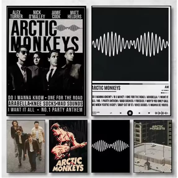 Kit 10 Quadros Decorativos Arctic Monkeys Banda de Rock Decoração Música