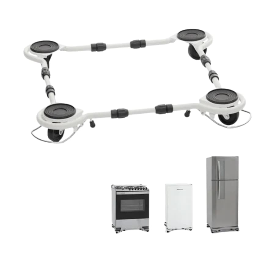 Suporte Com Rodas Para Geladeira E Fogão Rodabem 302 Branco