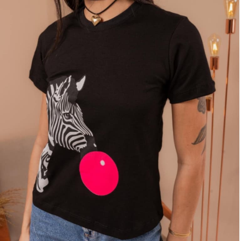 T-shirt estampada Feminina 100% Algodão Premium