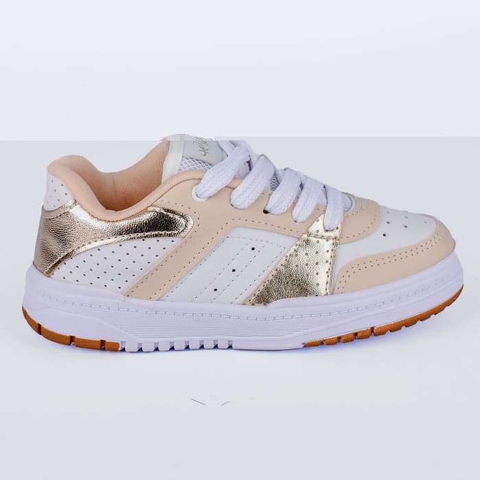 Tênis Infantil Menina Kidy K360 Estilo Branco Moda Streetwear Moderno Confortável Anatômico Leve
