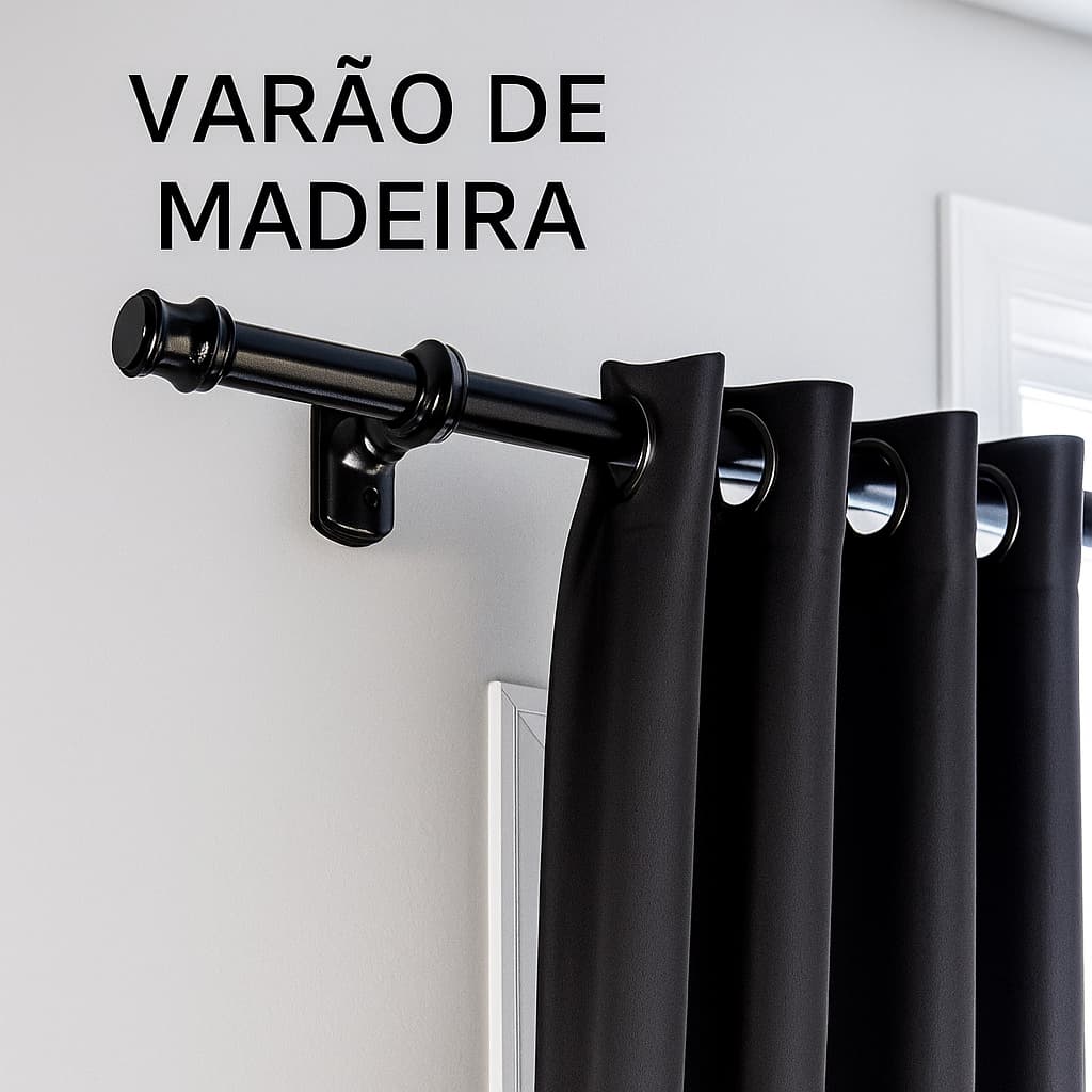 Varão de Madeira Para Cortina e Persiana 2,00m x 19mm - Envio Imediato!