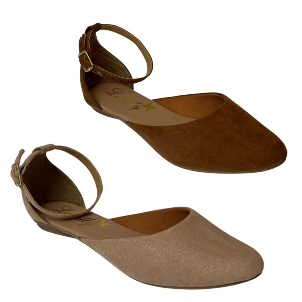 Kit  2 Pares Sapatilha Salomé Confortável Elegante Casual Neutra