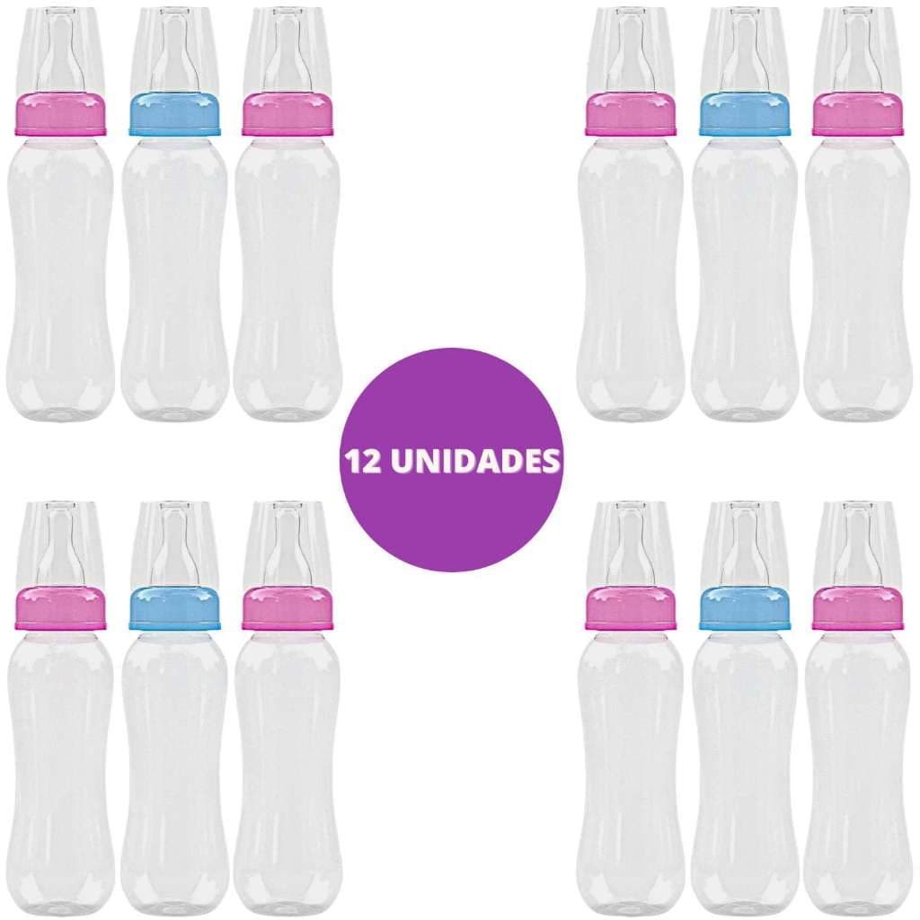 Kit 12 Unidades Mamadeira Mamita Premium Barato 240ml Coloridas Leite Chá
