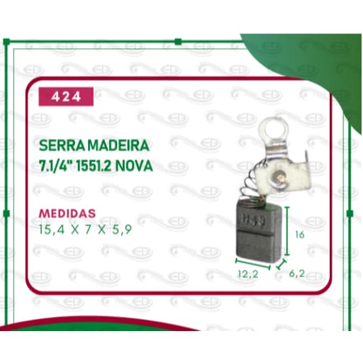 Escovas de carvão para Serra Madeira Bosch 7.1/4" 1551.2 Nova