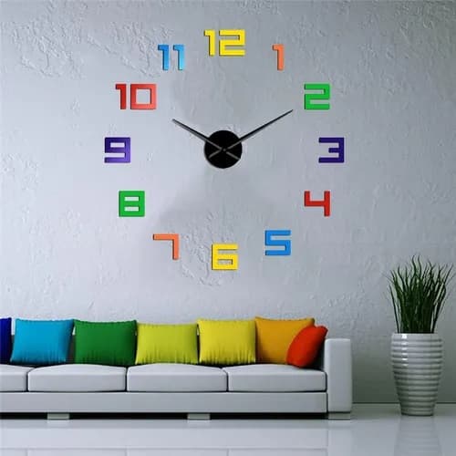 Relógio de Parede Decorativo Analógico com Números 3D Autoadesivos – Estilo Moderno e Elegante