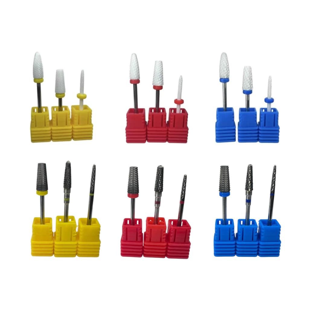Kit 03 Brocas Cerâmica/tungstênio Acabamento Unha Nail Gel Manicure