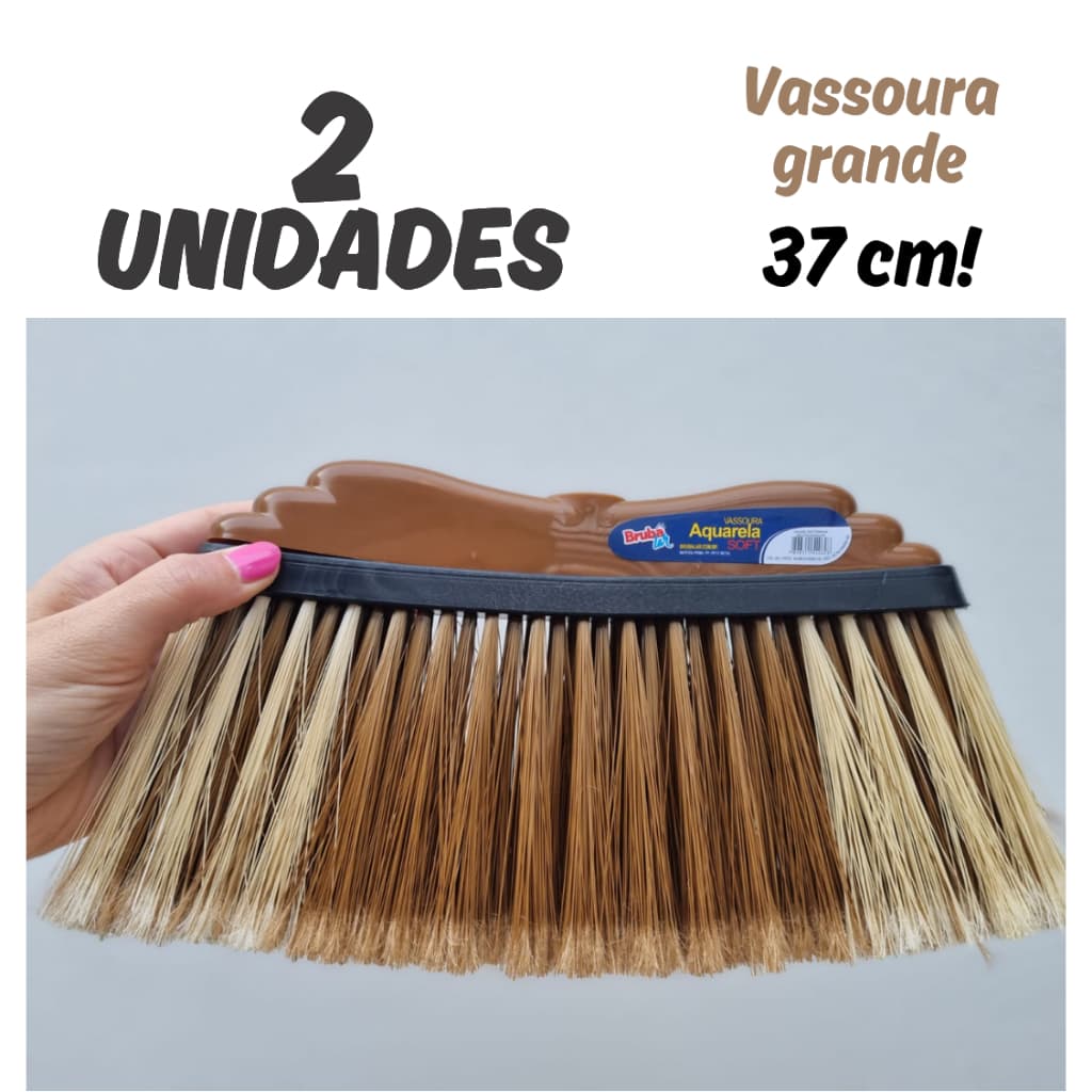 Kit 2 Vassoura grande nova aquarela soft macia fio estabilizado sem cabo qualidade limpeza