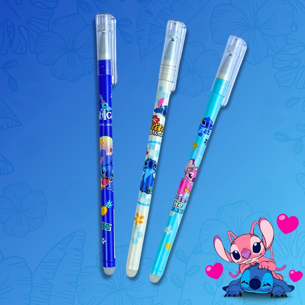 Caneta Apagável do Stitch Fofa Kawaii | Papelaria Criativa Ideal para Estudos e Presentes