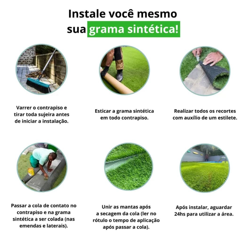 Grama Artificial sintética 10mm, ( 1m²) 2,00m x 0,50m uso interno e externo