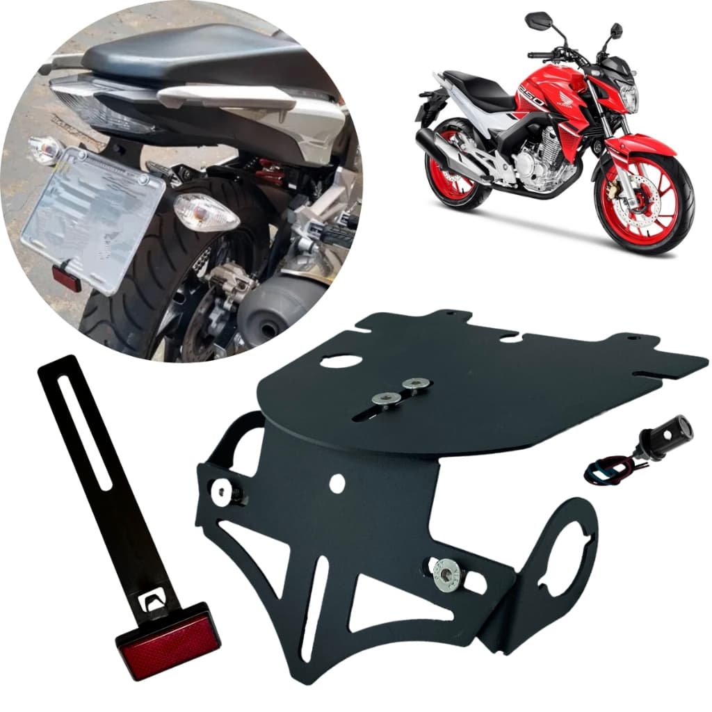Eliminador De Rabeta CB 250F Twister Fixo Suporte De Placa Esportivo Honda CB250 F 2015 a 2022