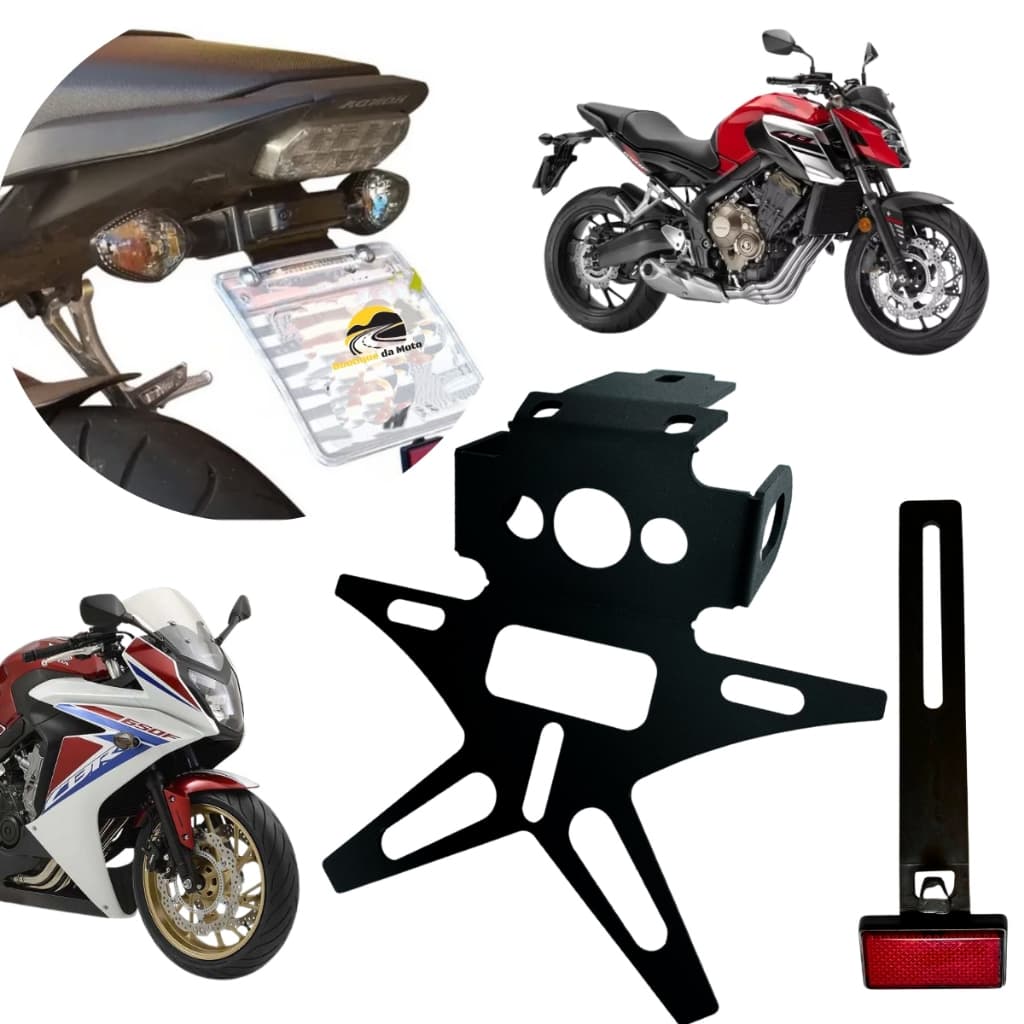 Eliminador De Rabeta CB 650F CBR 650F Fixo Suporte De Placa Esportivo Honda CB650 F CBR650 F 2015 a 2019
