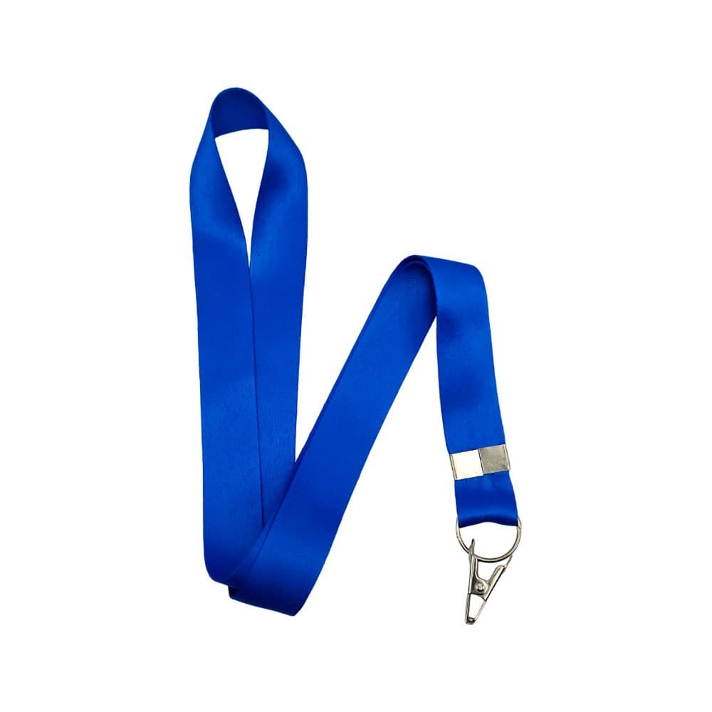 50 Cordões para Crachá Com Jacaré - 12mm - Azul