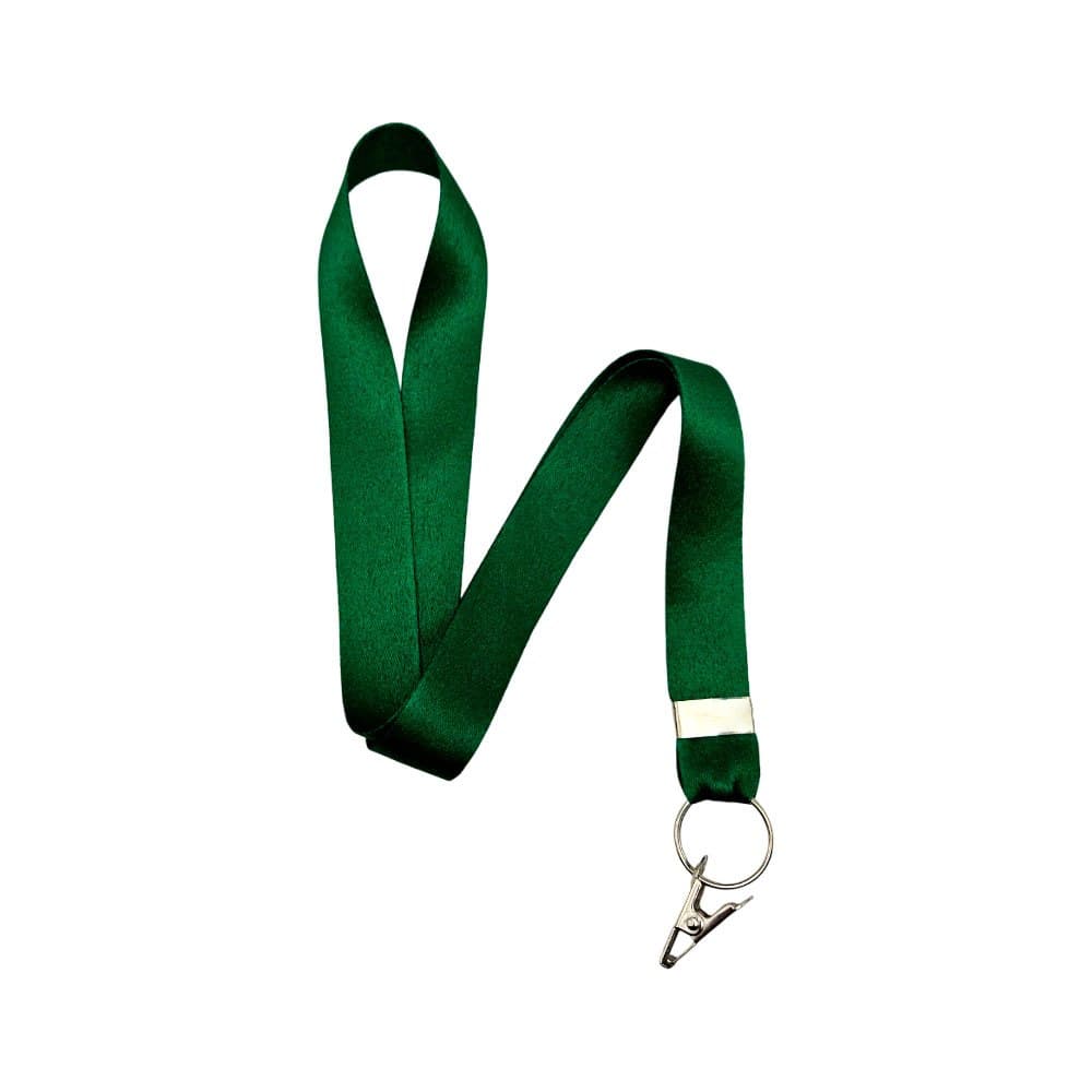 50 Cordões para Crachá Com Jacaré - 12mm - Verde Bandeira