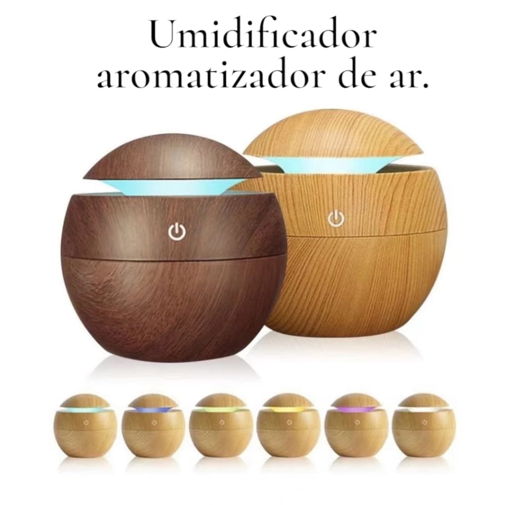 Umidificador De ar ultrassónico Usb Tipo Madeira Difusor aromas Aromatizador Difusor Elétrico