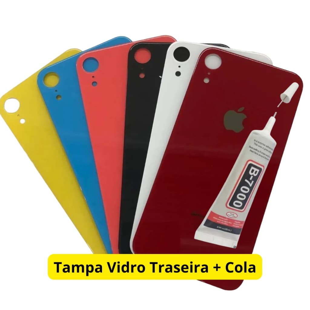 Tampa Traseira IPhone XR + Cola Aleatório B7000 Ou T7000 15ml (Envio imediato)
