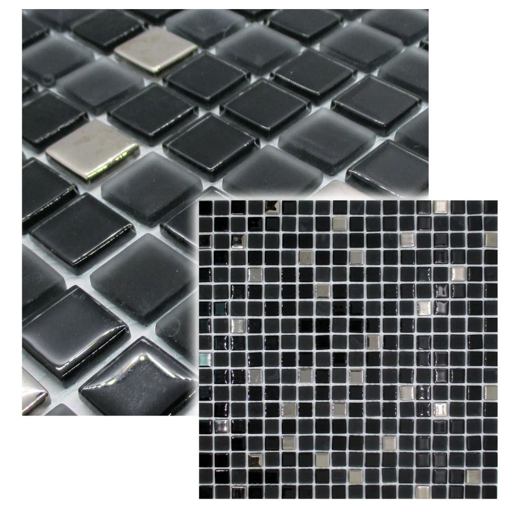 Caixa 22 Placas (2m²) Pastilha de Vidro Decorativa NOITE 30x30cm - Lavabo, Cozinha, Áreas Sociais