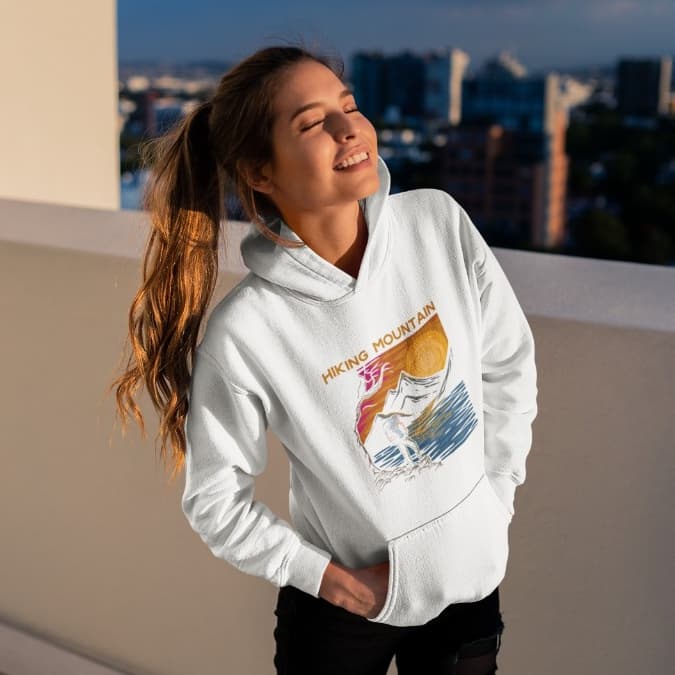 Moletom Unissex com Capuz Estampa de Montanha – Modelo Oversized, Quentinho, Confortável, Estilo Streetwear