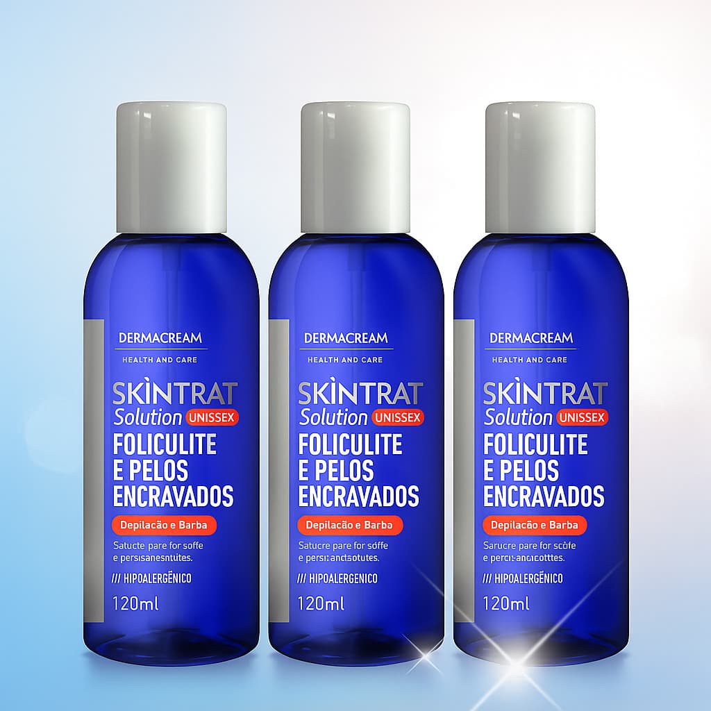 Kit 3 Skintrat Para  Pelos Encravados Depilação e Barba Foliculite 120ml - Dermacream Unissex