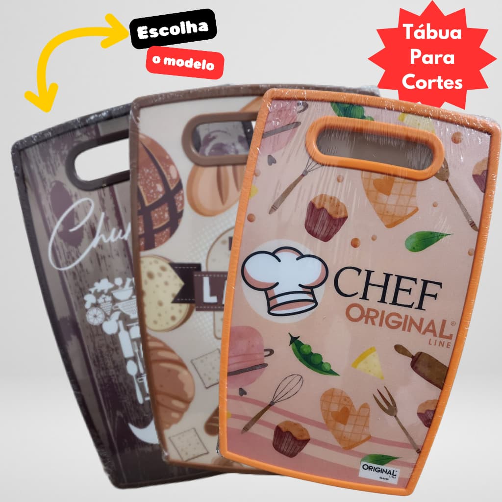 Tabua de Cortes Estampada Tábua Multiuso para Carnes e Frios Frutas Legumes Churrasco