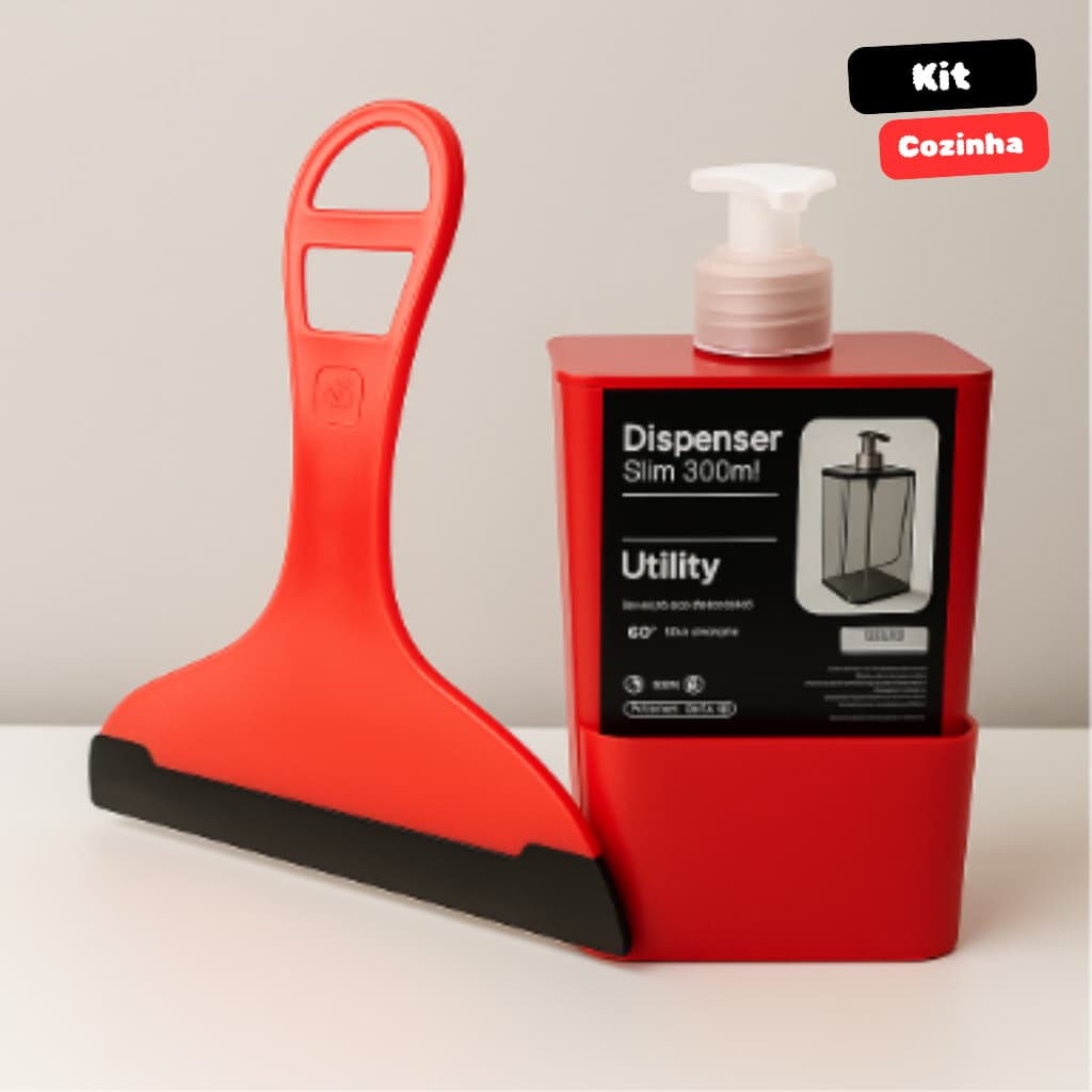 Porta Detergente e Sabão Dispenser de Detergente Rodo/Rodinho de Pia Itens para Cozinha