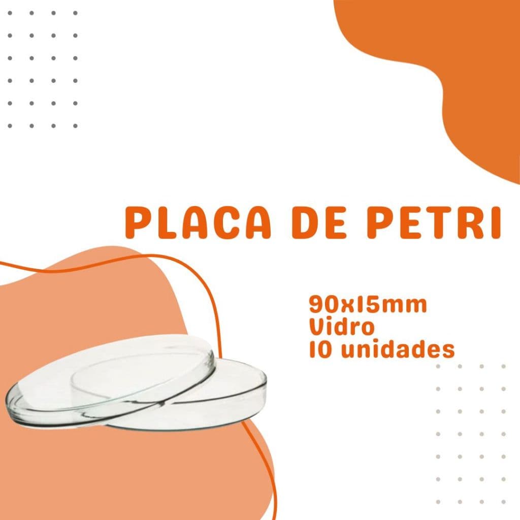 Placa de Petri Vidro 90x15 - Caixa com 10 Unidades - Vidraria de Laboratório