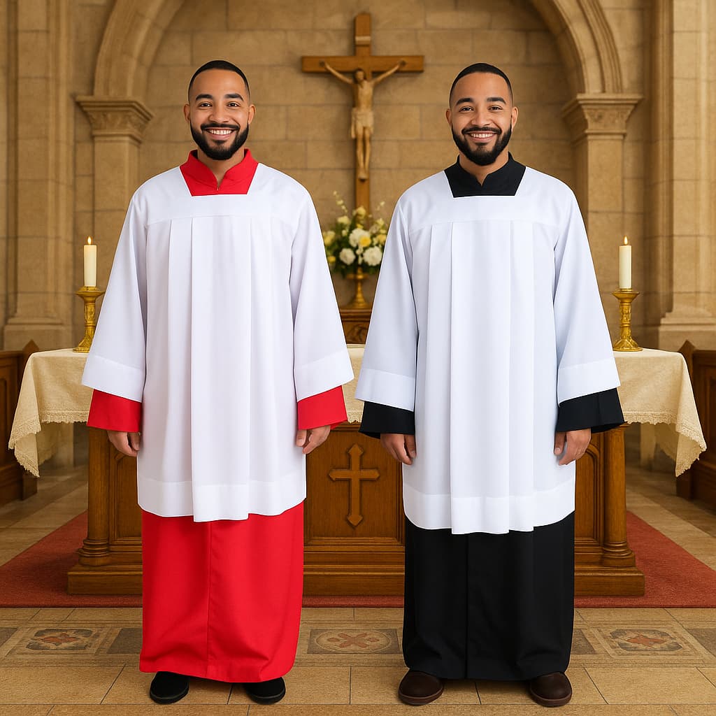 Roupa Cerimonial Religiosa – Conjunto Coroinha com Sobrepeliz