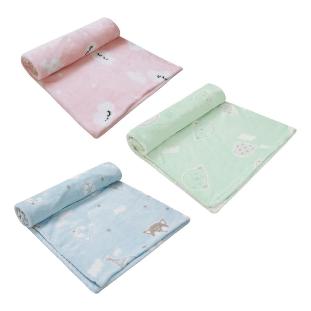 cobertor manta de microfibra bebe infantil estampado anti alergico 110x85cm
