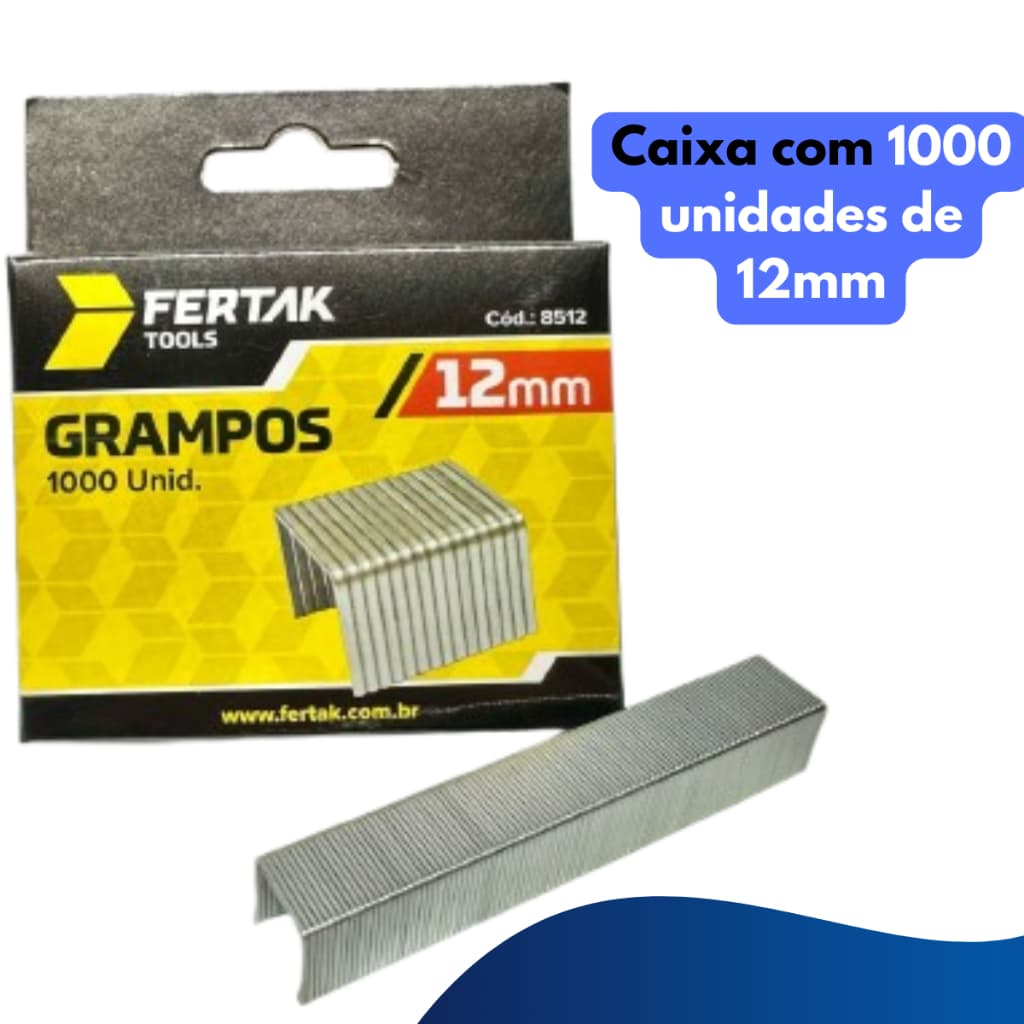 Grampo de Tapeceiro de 12mm (Fertak) em Embalagem Econômica de 5000 Unidades: Fixação Profissional