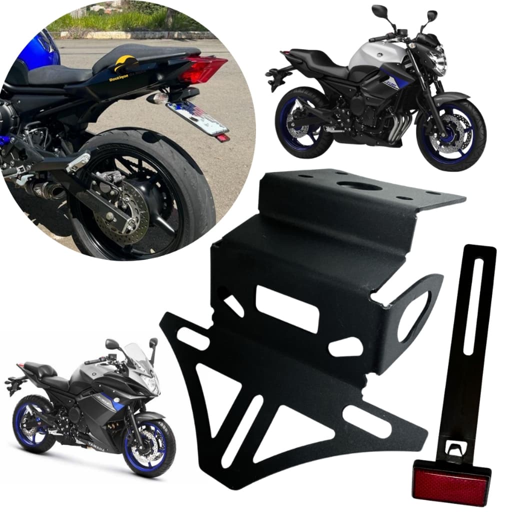 Eliminador de Rabeta XJ-6 N / F Suporte De Placa Esportivo FIxo Yamaha XJ6 XJ 6 Naked e Carenada 2010 a 2019