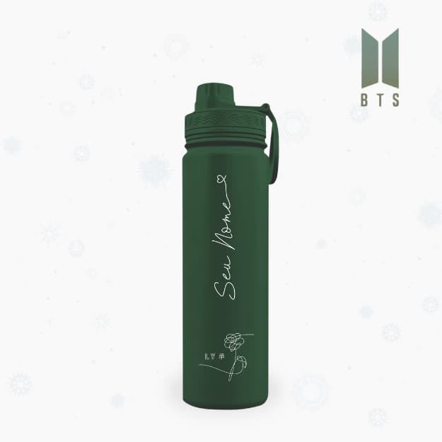 Garrafa Térmica com Alça Personalizada com Nome Presente Kpop Fã BTS - Love Yourself: Her
