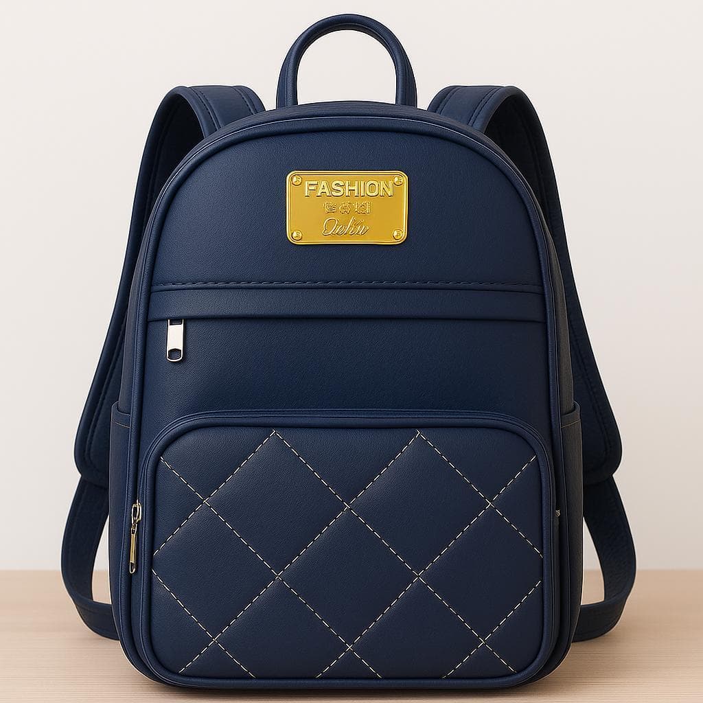 Mochila Feminina Média Preta LINDA Moderna Casual Couro Sintético Casual Trabalho Passeio Barata