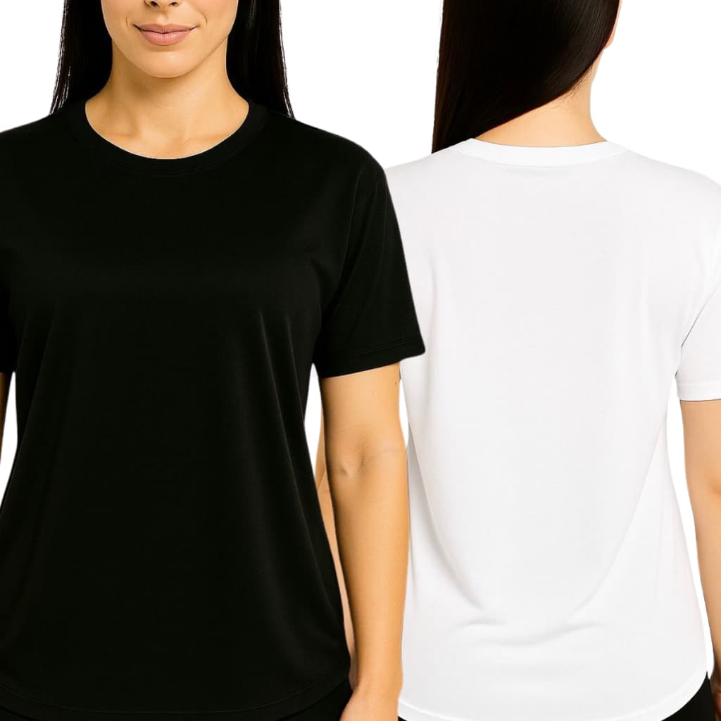 Kit 2 Camiseta Feminina Dry Fit Malha Fria Fitnes Academia