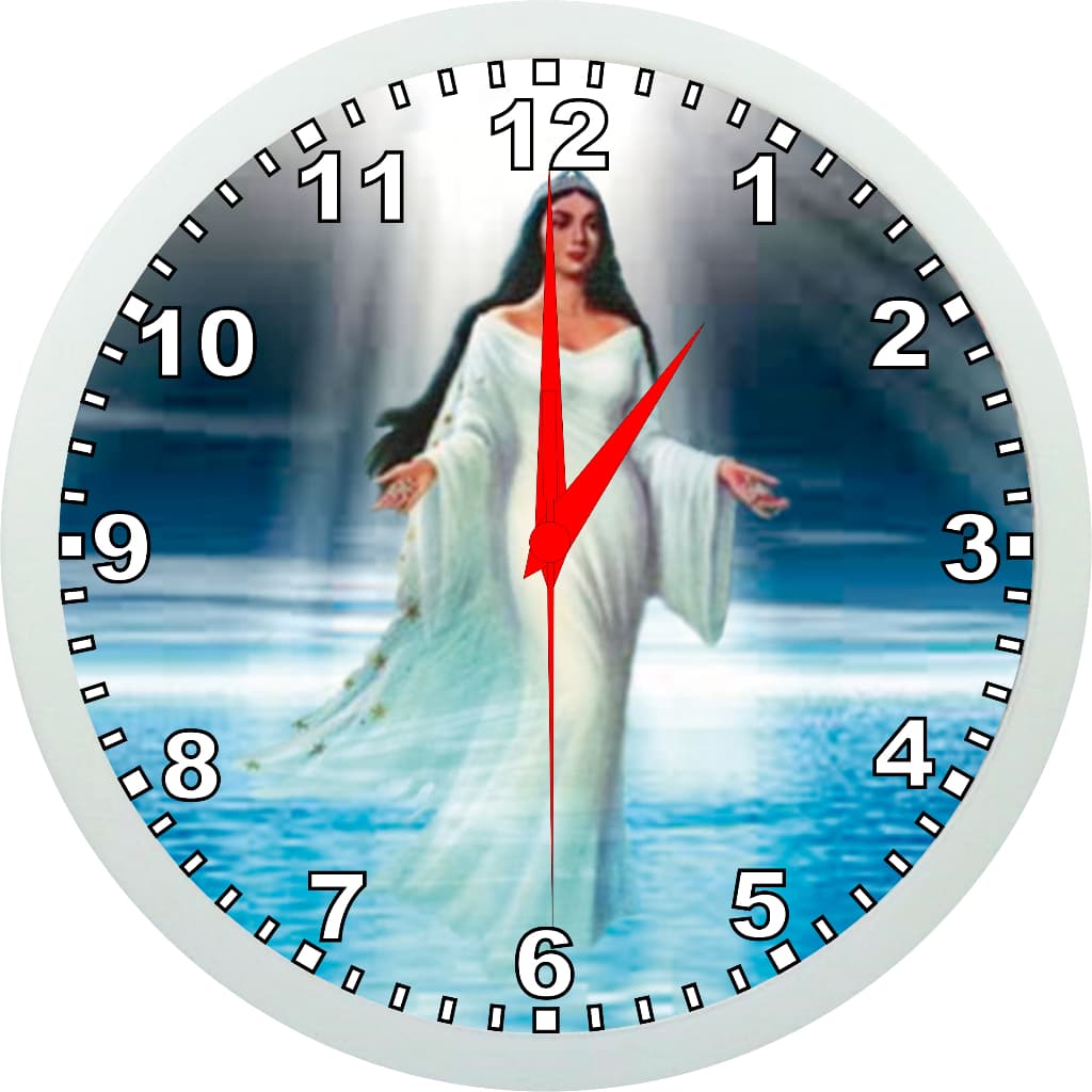 Relógio de Parede Personalizado Orixá Iemanjá - Rainha do Mar - 24cm