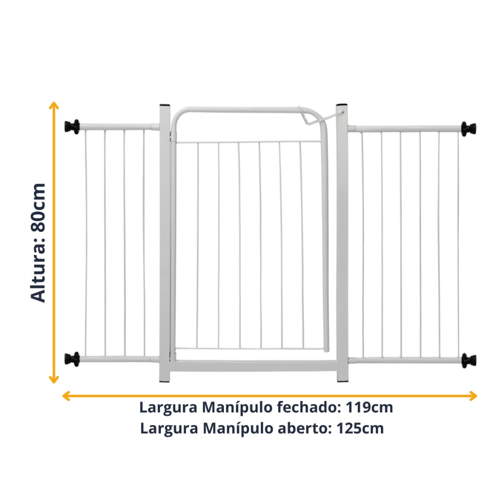 Portão Pet Bebes Cachorro Grade Proteção Porta Escadas Com Extensor 1 de 20cm e 1 de 30cm - Itagold