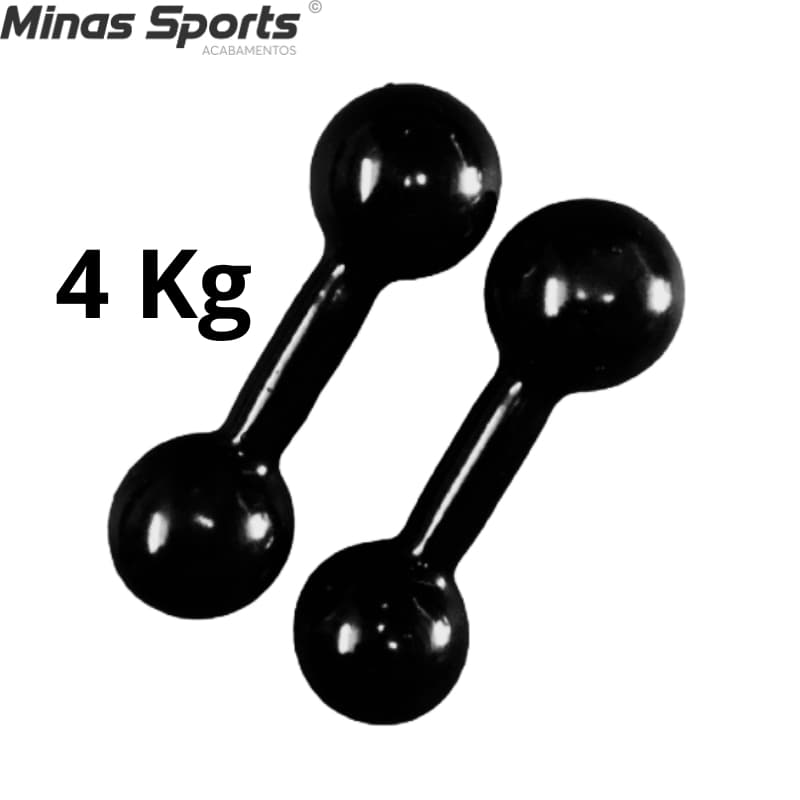 Par Pesos Halter Peso 4 Kg Cada Emborrachado Treino C/ 2 Un